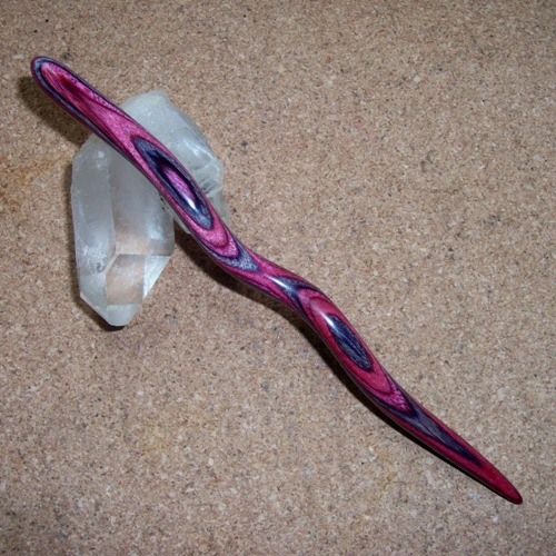 Jetylo dymondwood hairsticks from Long Haired Jewels: Rasberry Twist